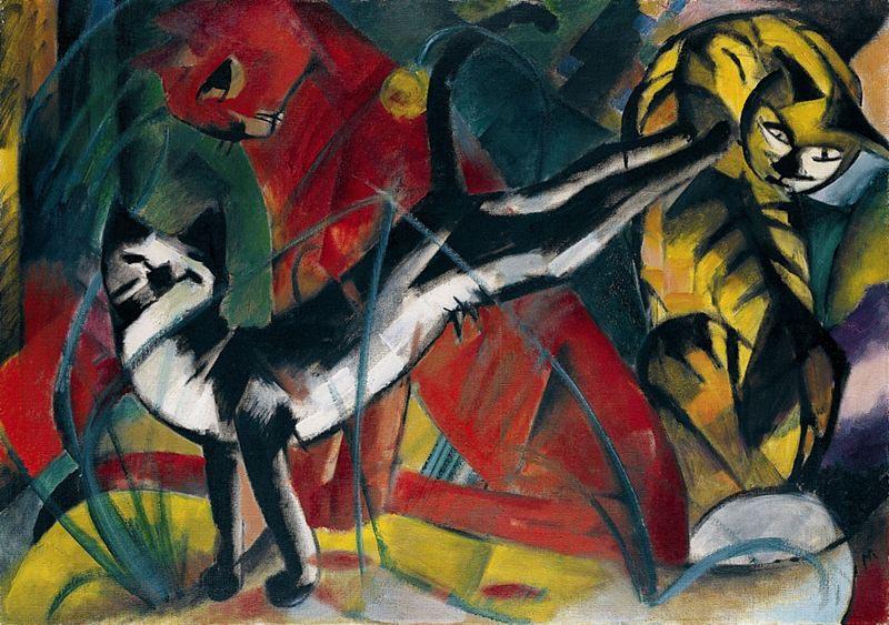 Franz Marc Three cats oil painting picture